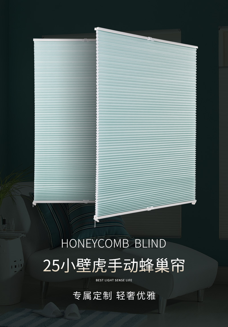 蜂巢帘25小壁虎手动蜂巢帘